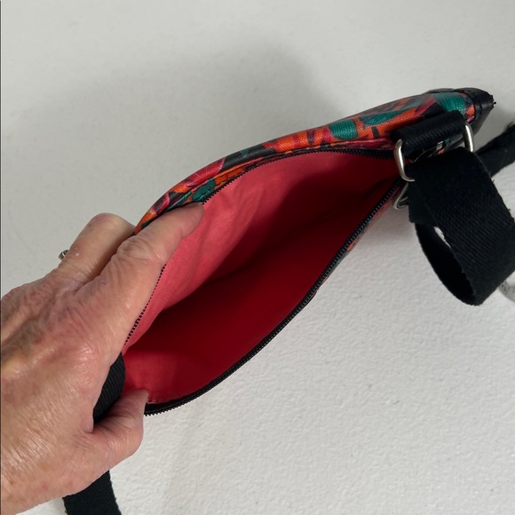 Fossil Keyper Small Crossbody Floral Orange & Teal - Picture 8 of 11